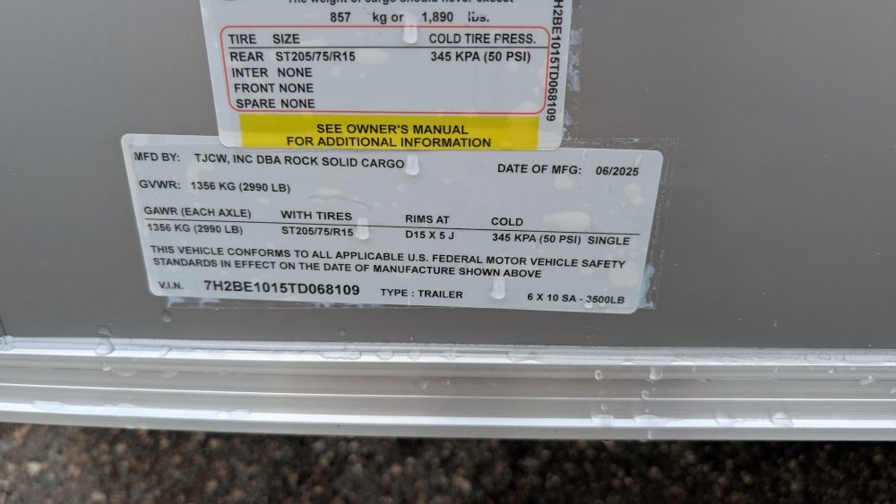 6'x10' Rock Solid Cargo Enclosed Cargo