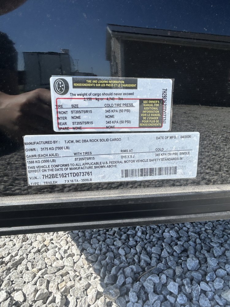 7'x16' Rock Solid Cargo Enclosed Cargo