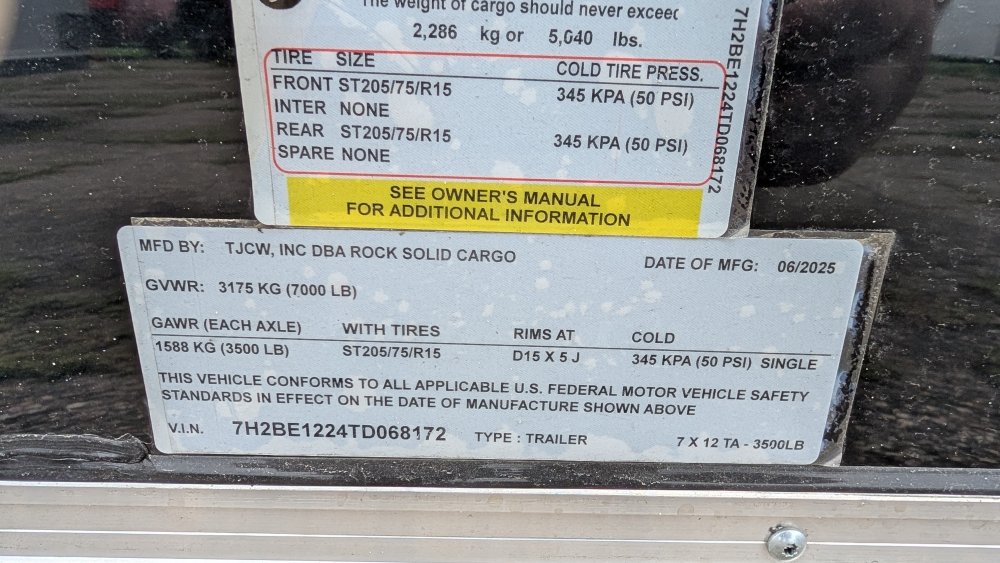 7'x12' Rock Solid Cargo Enclosed Cargo