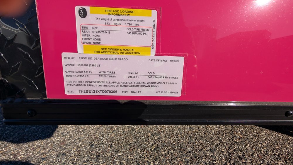 6'x12' Rock Solid Cargo Concession