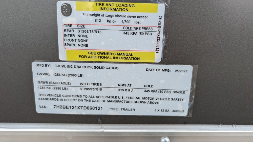 6'x12' Rock Solid Cargo Enclosed Cargo