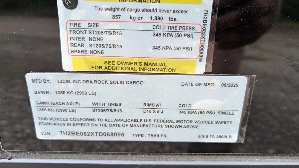 5'x8' Rock Solid Cargo Enclosed Cargo
