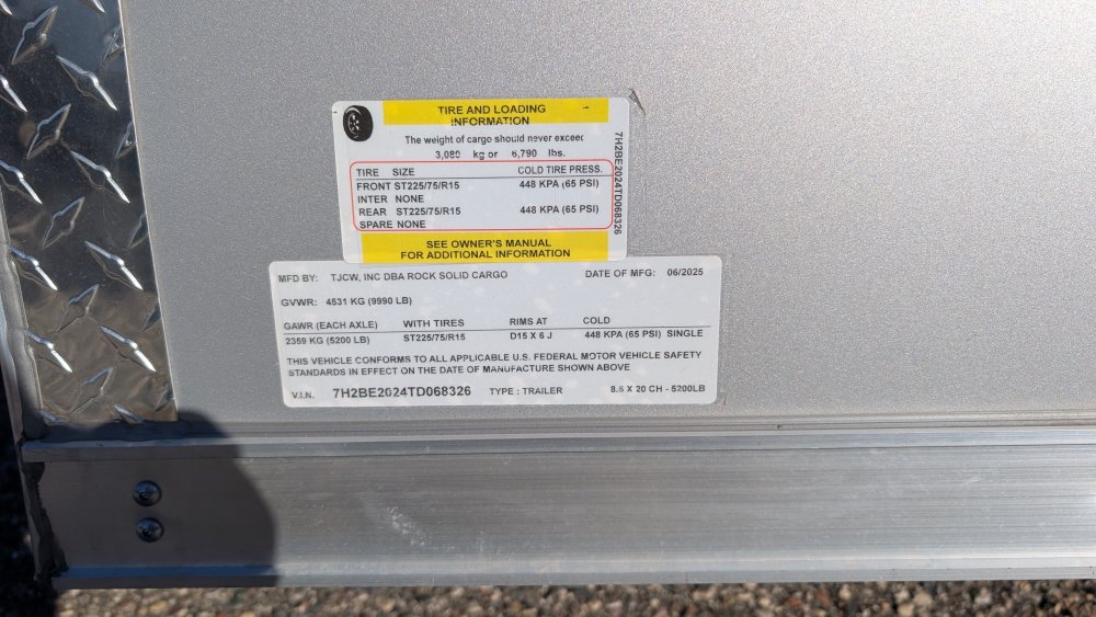 8' 6"x20' Rock Solid Cargo Enclosed Cargo