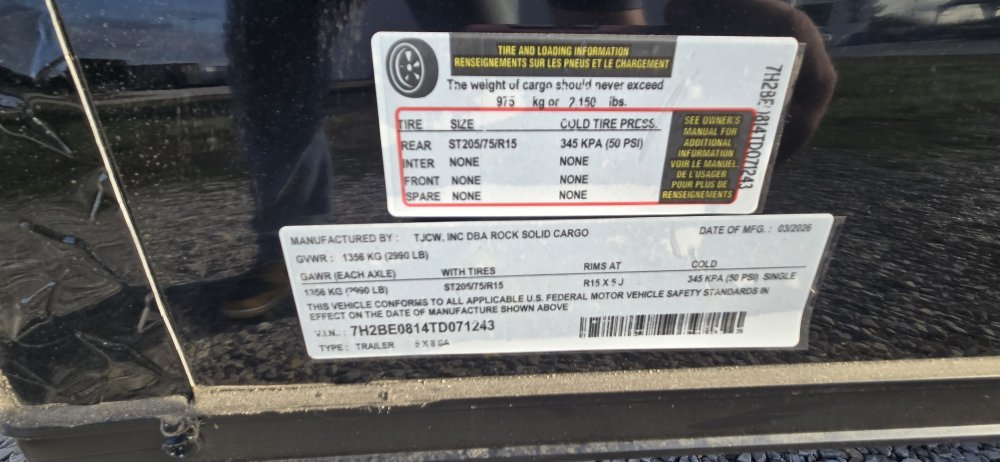 5'x8' Rock Solid Cargo Enclosed Cargo