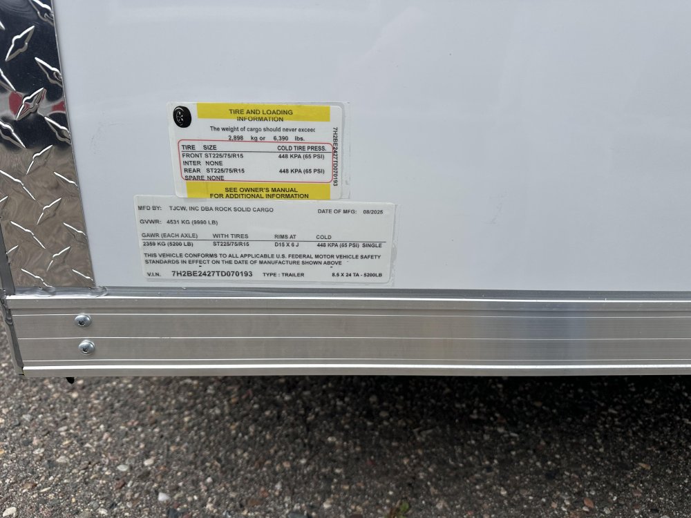 8.5'x24' Rock Solid Cargo Enclosed Cargo