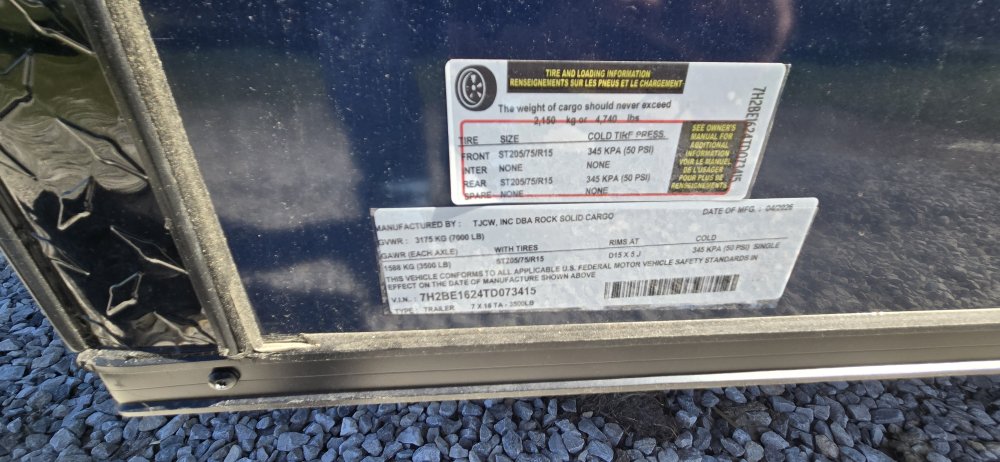 7'x16' Rock Solid Cargo Enclosed Cargo