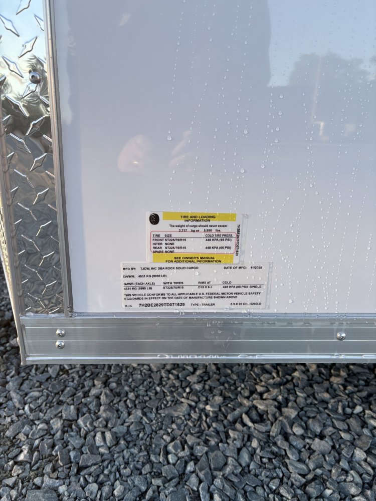 8' 6"x28' Rock Solid Cargo Enclosed Cargo