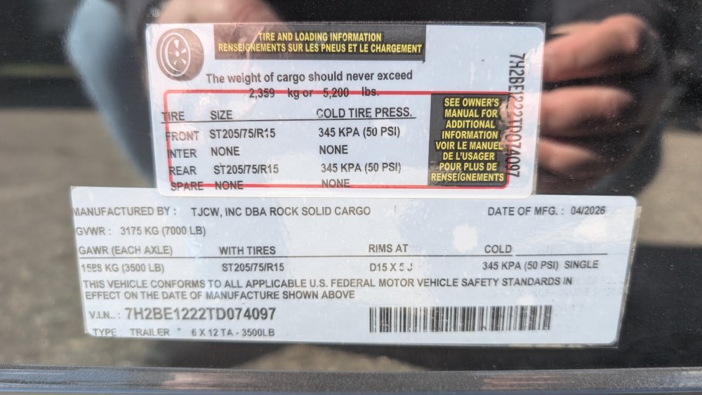6'x12' Rock Solid Cargo Enclosed Cargo