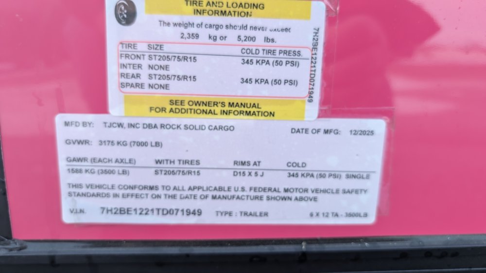 6'x12' Rock Solid Cargo Enclosed Cargo