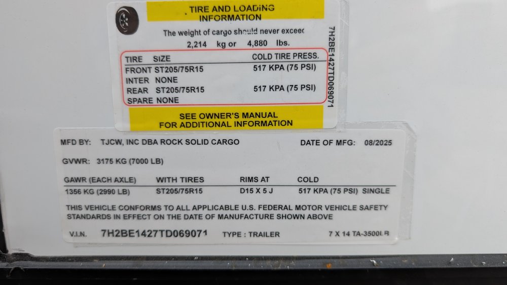 7'x14' Rock Solid Cargo Concession