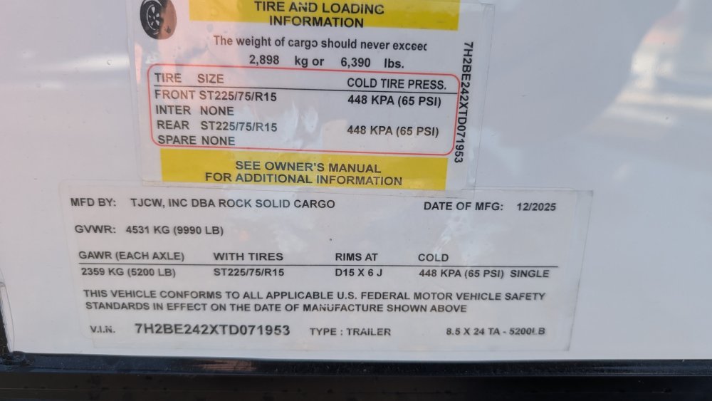 8' 6"x24' Rock Solid Cargo Enclosed Cargo