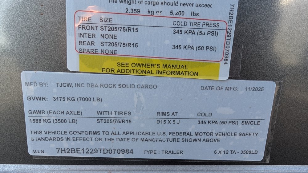 6'x12' Rock Solid Cargo Enclosed Cargo