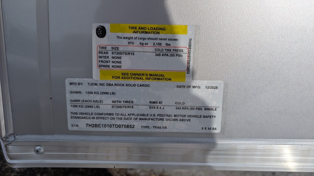 5'x10' Rock Solid Cargo Enclosed Cargo