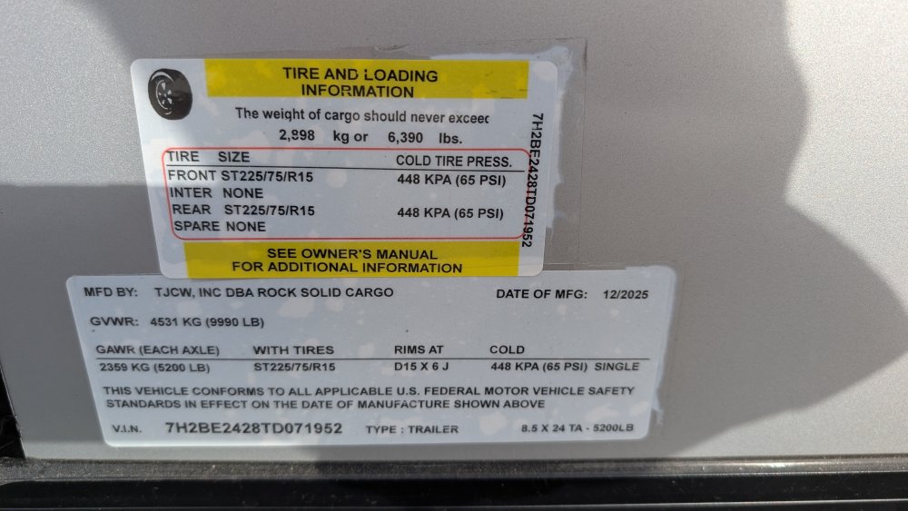 8' 6"x24' Rock Solid Cargo Enclosed Cargo