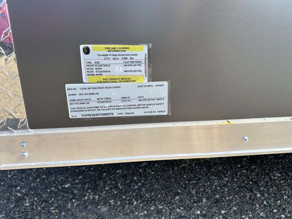 8.5'x28' Rock Solid Cargo Enclosed Cargo