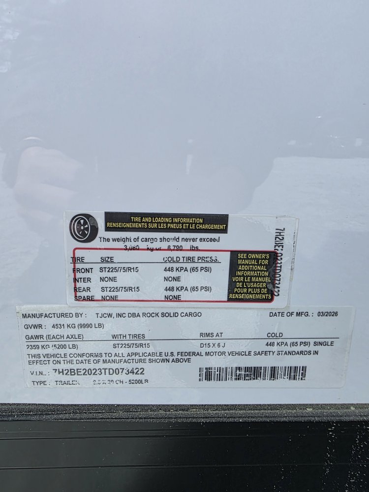 8' 6"x20' Rock Solid Cargo Enclosed Car Hauler