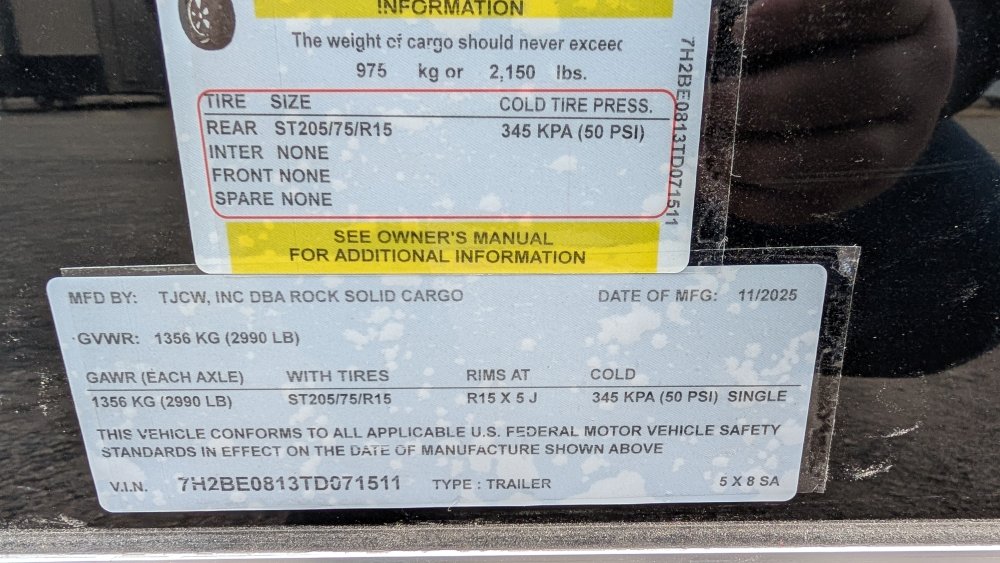 5'x8' Rock Solid Cargo Enclosed Cargo