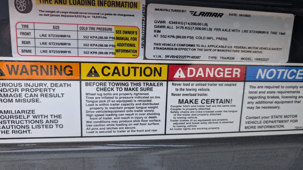 83"x22' LAMAR Equipment