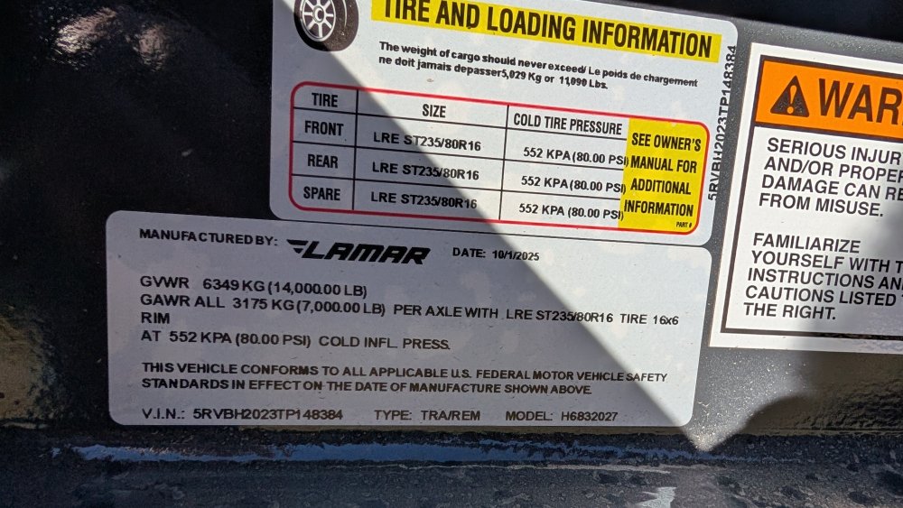 83"x20' LAMAR Equipment