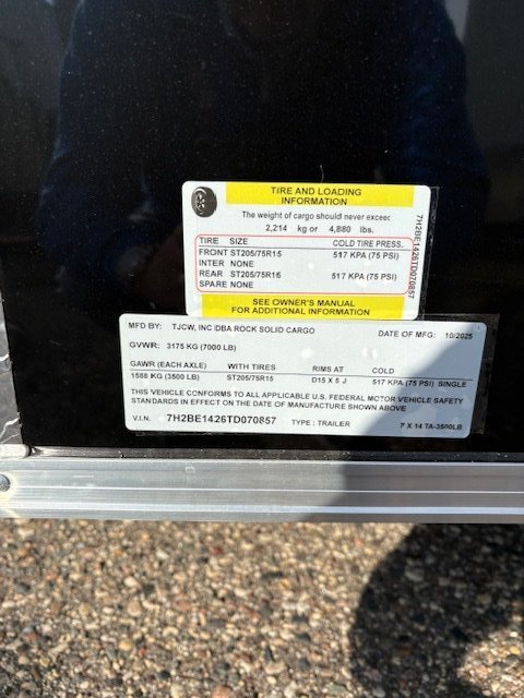 7'x14' Rock Solid Cargo Enclosed Cargo