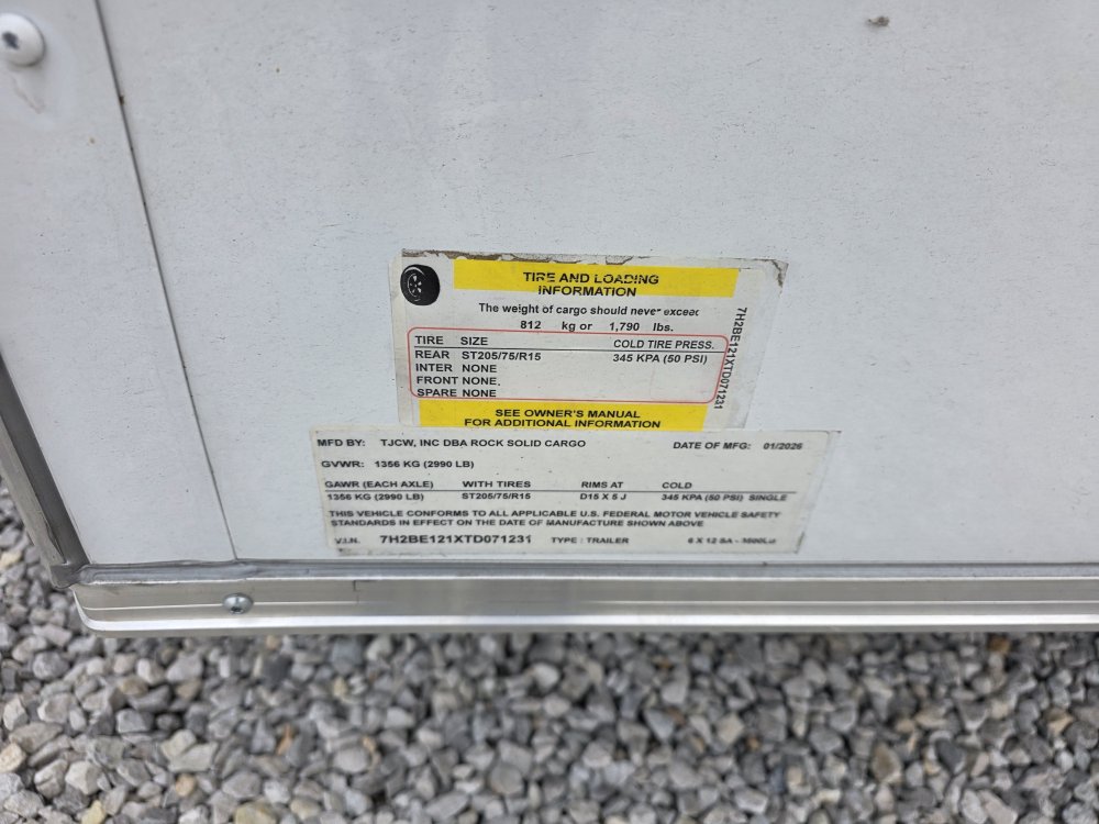 6'x12' Rock Solid Cargo Enclosed Cargo