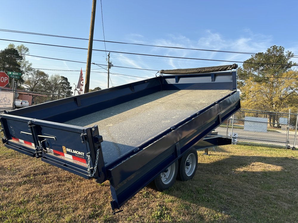 8'x16' Deckover Dump Trailer - Blue