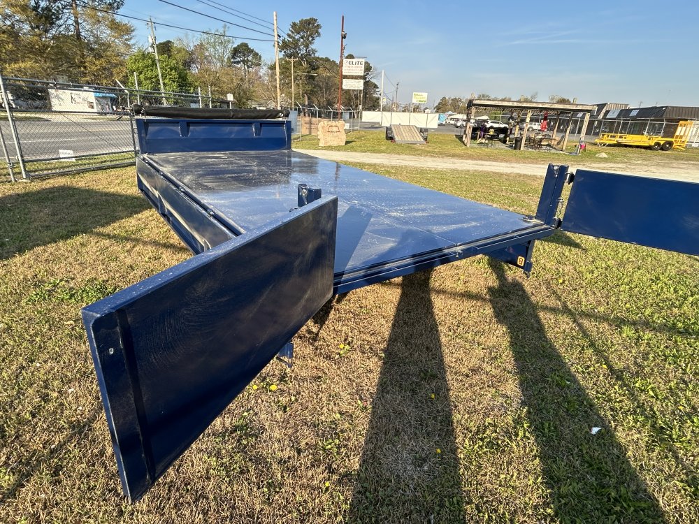 8'x16' Deckover Dump Trailer - Blue