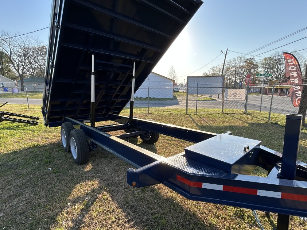 8'x16' Deckover Dump Trailer - Blue