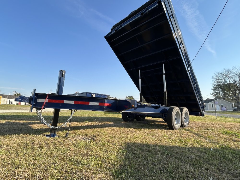 8'x16' Deckover Dump Trailer - Blue