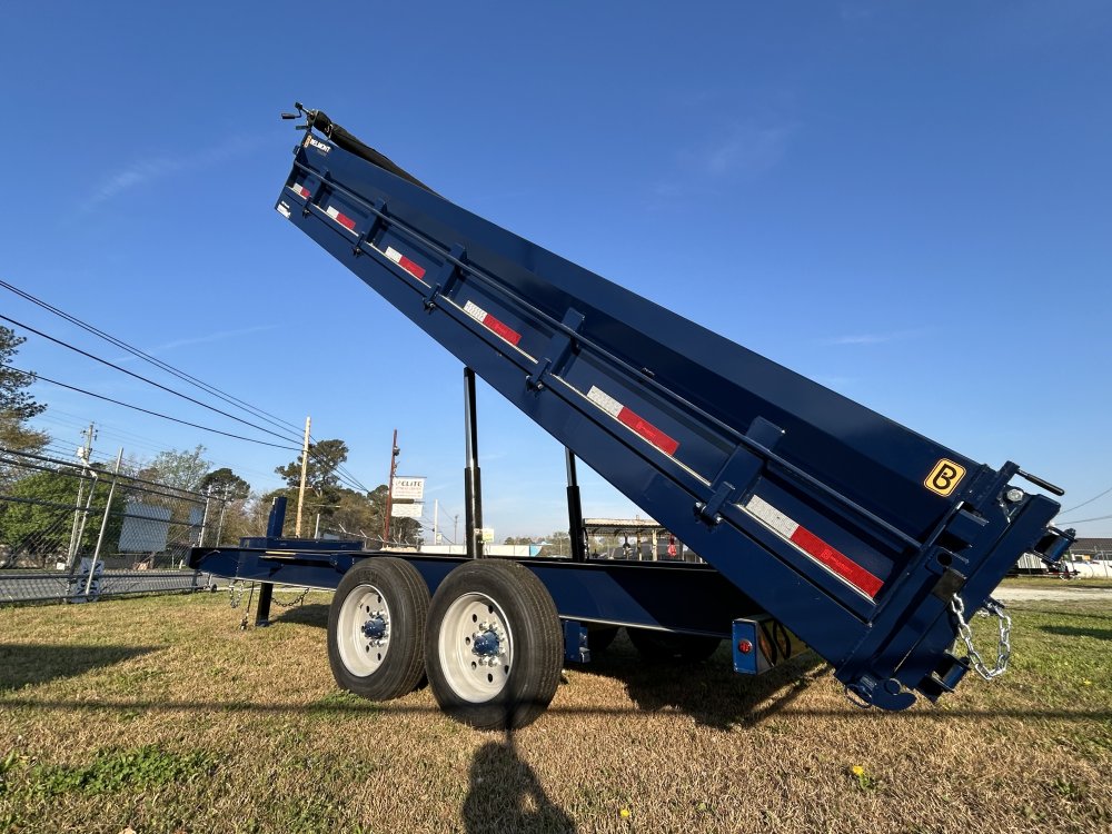 8'x16' Deckover Dump Trailer - Blue