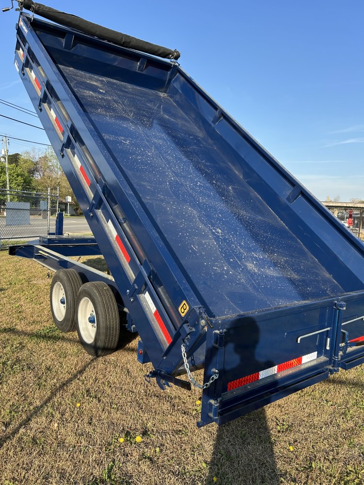 8'x16' Deckover Dump Trailer - Blue