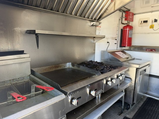 USED 8x10 Food Trailer W/ Hood Vent & Fire Supression, Griddle, Deep Fryer, 2 Eye Burner, Sandwich P