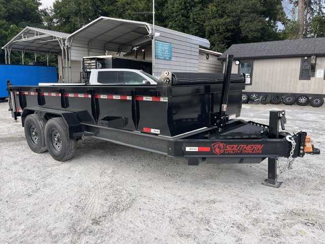 7x16 Dump Trailer Telescopic Lift 2 Foot Sides 14,000 GVWR W/Tarp and Ramps 2026 Southern Utility Tr
