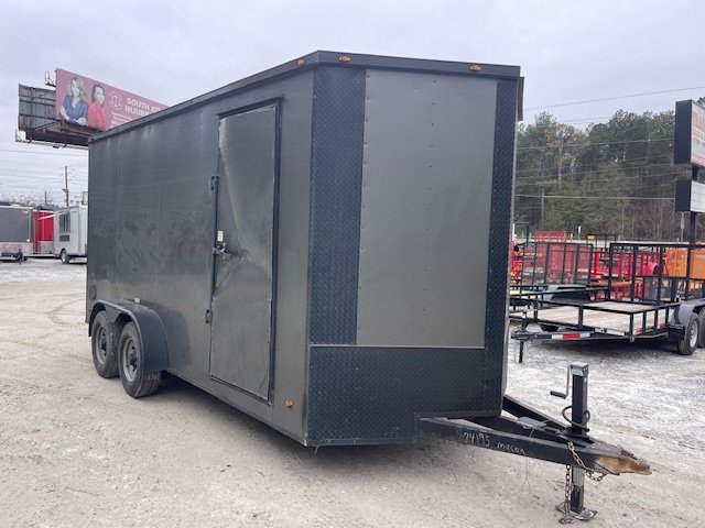 2022 Freedom Trailers Used 7X16 Enclosed Trailer 7' Interior Height Blackout Package W/ Side Door & 