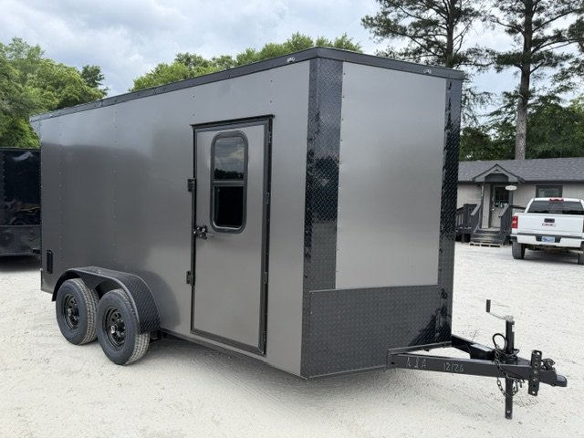 2026 J&C 7x14 Enclosed Trailer 7'FT Interior Height W/ 5200LB Axles Adjustable Coupler 4-D- Rings Ba