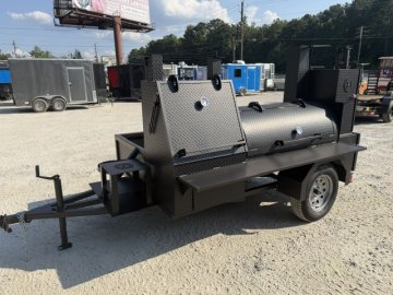 "REAL DEAL" 60" Reverse Flow Smoker, Grill, Rib Box, Insulated Firebox & Fish Fryer & Storage Area