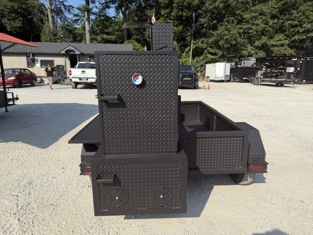 "A&A REAL DEAL W/ STORAGE" 60" Reverse Flow Smoker, Grill, Rib Box, Insulated Firebox & Fish Fryer &