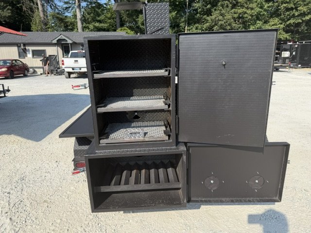 "A&A REAL DEAL W/ STORAGE" 60" Reverse Flow Smoker, Grill, Rib Box, Insulated Firebox & Fish Fryer &