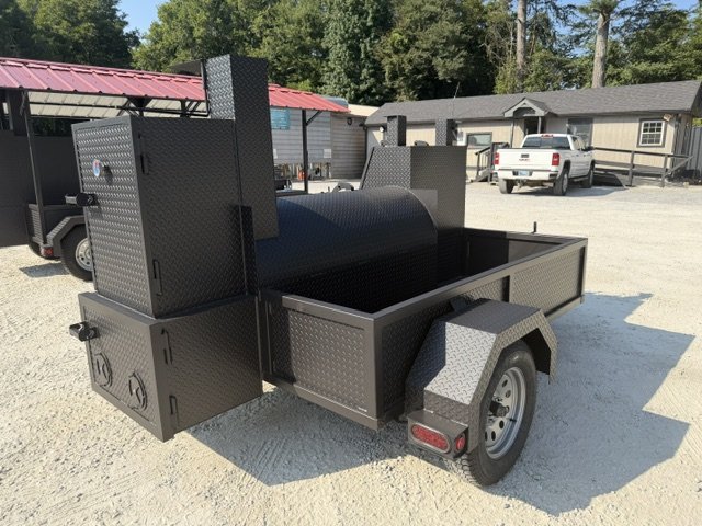"A&A REAL DEAL W/ STORAGE" 60" Reverse Flow Smoker, Grill, Rib Box, Insulated Firebox & Fish Fryer &