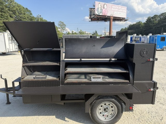 "A&A REAL DEAL W/ STORAGE" 60" Reverse Flow Smoker, Grill, Rib Box, Insulated Firebox & Fish Fryer &