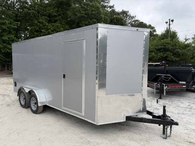 2026 J&C 7x16 Enclosed Trailer 6'6" Interior Height W/ Side Door & Ramp