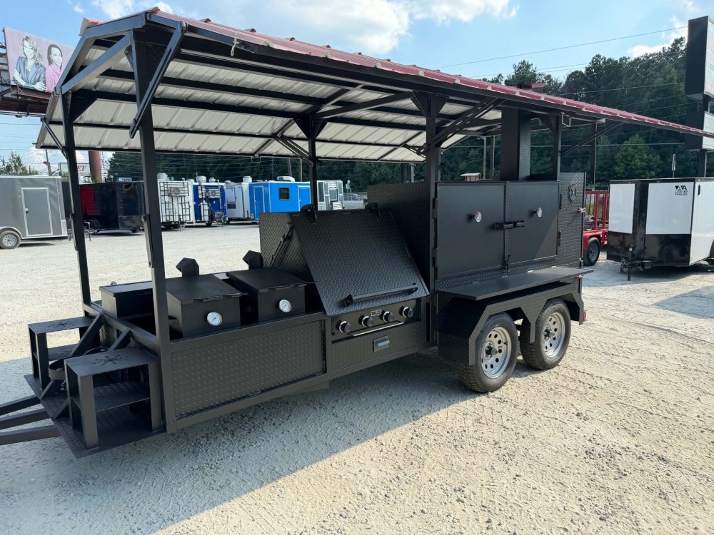 "A&A BIG PIG SMOKER N' MORE" - 72" SMOKER, GRIDDLE, SINK PKG, 2 FRYER STANDS, 2 DUAL BASKET FRYER, W