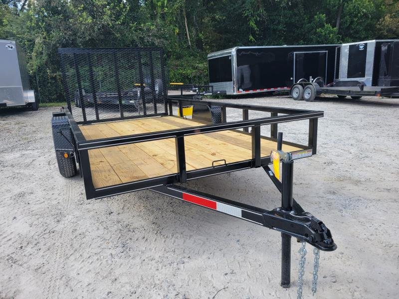 2026 Lone Wolf Trailer 6X12 Utility Trailer W/ 4 Foot Removable Gate Spare Tire Mount & D-Rings