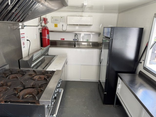 USED 8X12 Food Trailer W/ Hood Vent, Fire Suppression, Mini Split, Griddle, Charbroiler, 4 Burner Ra