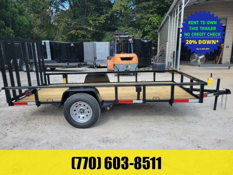 2026 Lone Wolf Trailer 6X12 Utility Trailer W/ 4 Foot Removable Gate Spare Tire Mount & D-Rings