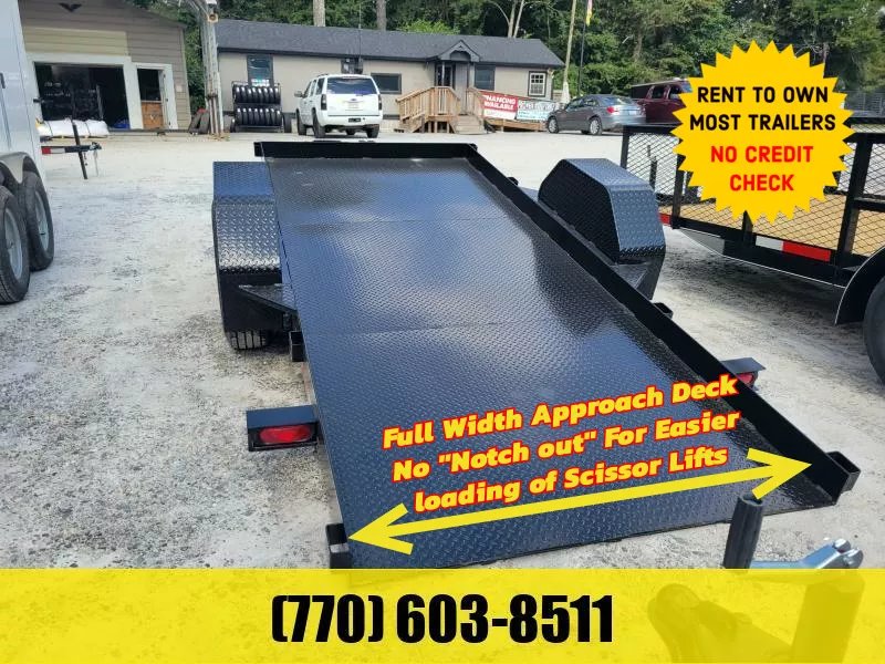 2026 Lone Wolf Trailer 5x12 Scissor Lift Tilt Trailer 7000 GVWR Steel Floor & Brakes