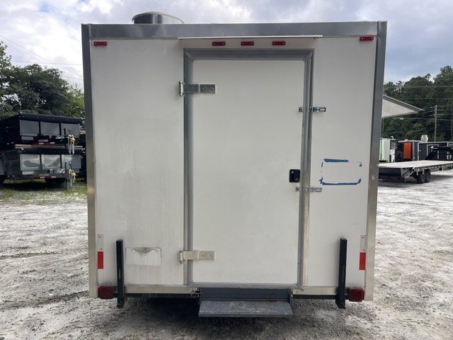 USED 8X16 Food Trailer W/ Hood Vent, 4 Burner, Fire Suppression, Refrigerator, Sink PKG, Concession 