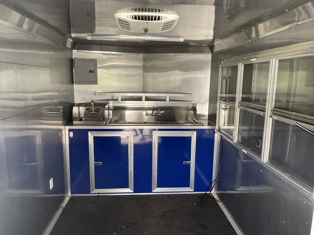 2027 Quality Cargo 8.5x20 Food Trailer BBQ PORCH, SINK PKG, 50 AMP ELECTRICAL PACKAGE, A/C, FINISHED INTERIOR