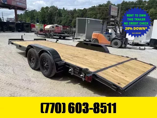 2026 OTHER 7X20 Wood Floor Car Hauler W/ 2-3500LB Axles, Removable Driver Fender, 5' Foot Slide in R