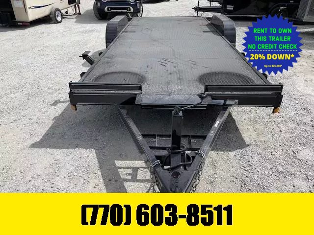 2026 7X20 Steel Floor Car Hauler W/ 2-3500LB Axles Winch Plate, Removable Driver Fender, 5' Foot Sli